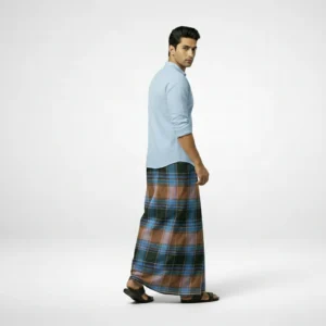 Traditional Cotton Checked Lungi for Men – Soft & Breathable
