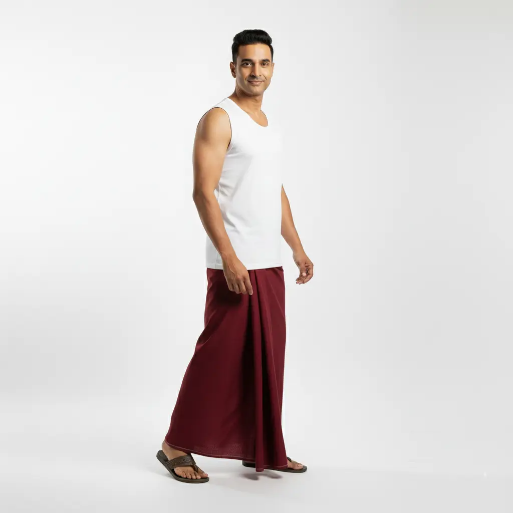 এটিএম লুঙ্গি সুপার ডিলাক্স মেরুন কালার - Image 3