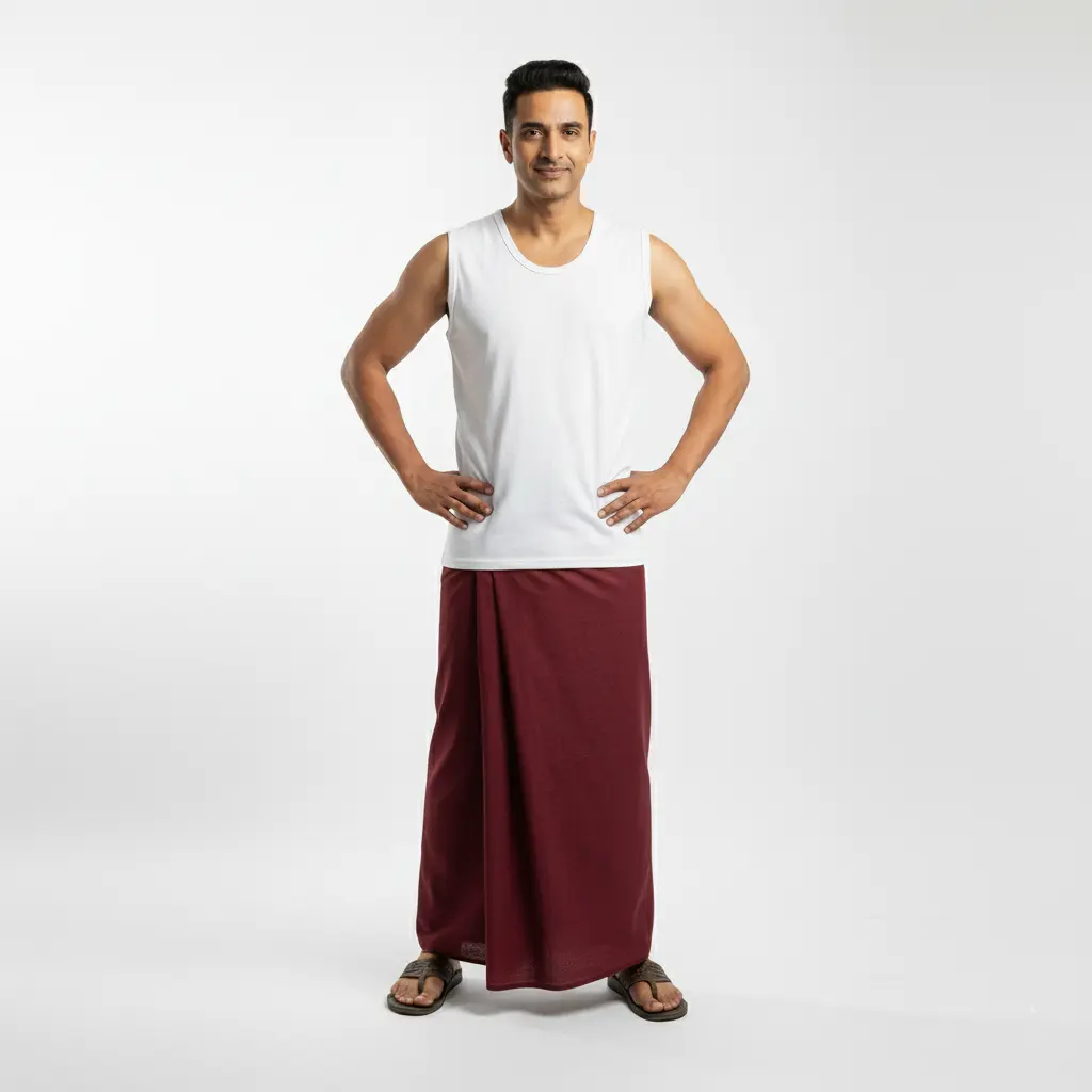 এটিএম লুঙ্গি সুপার ডিলাক্স মেরুন কালার