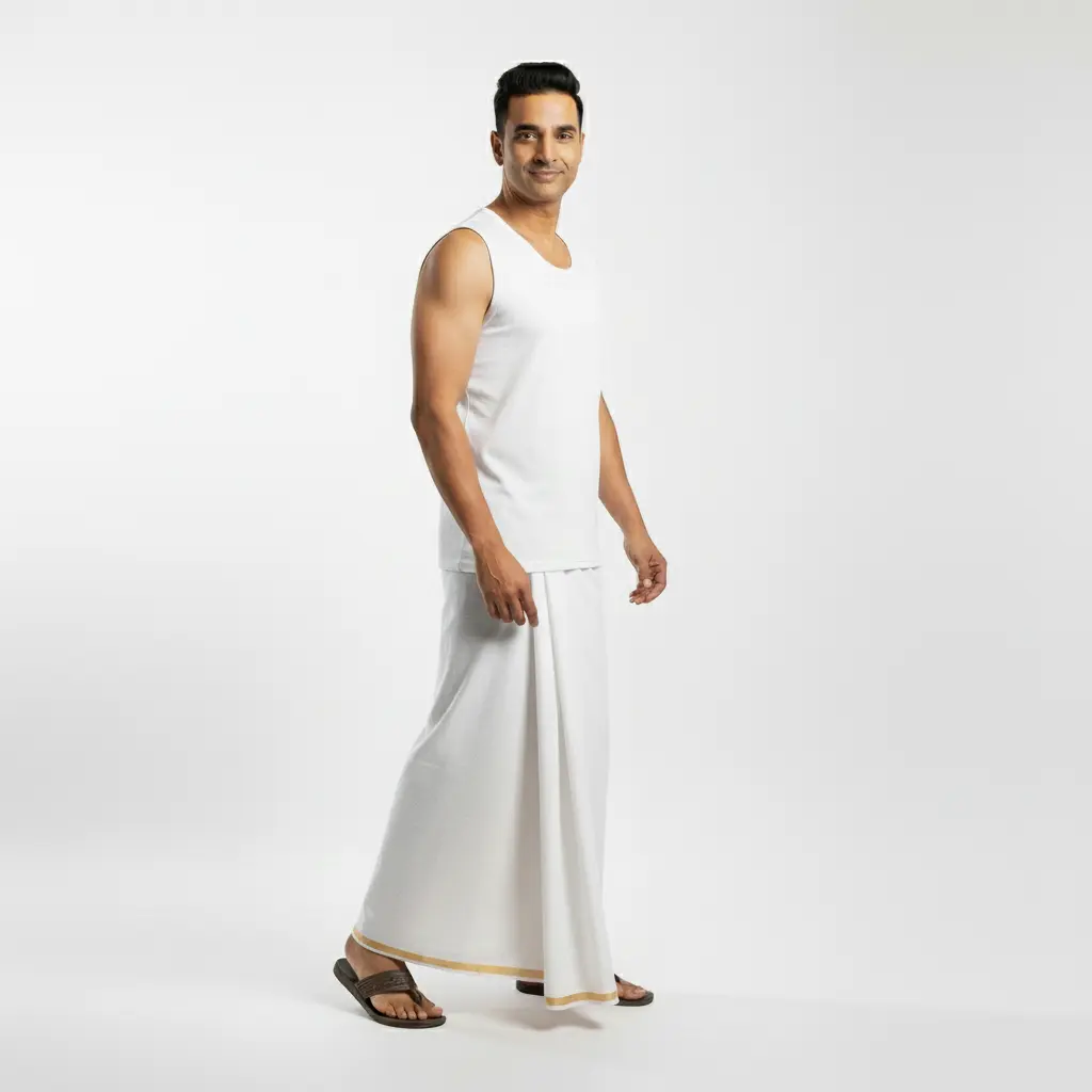 এটিএম লুঙ্গি সুপার ডিলাক্স সাদা কালার